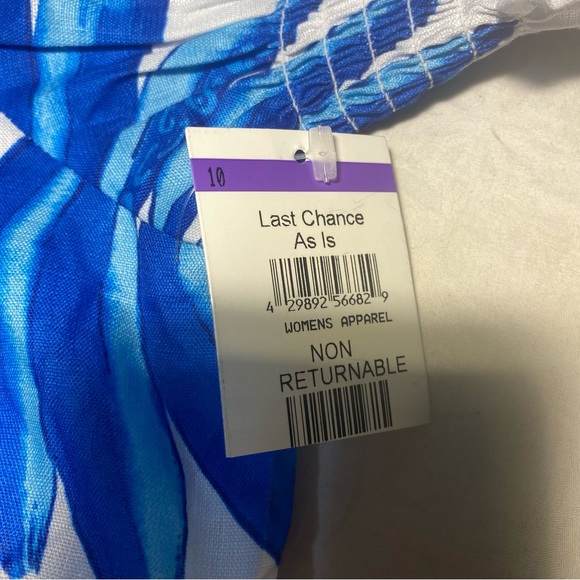 New Nordstrom Square Neck Puff Sleeve Crop Top Hawaiian Island Tropical Blouse - Picture 8 of 10